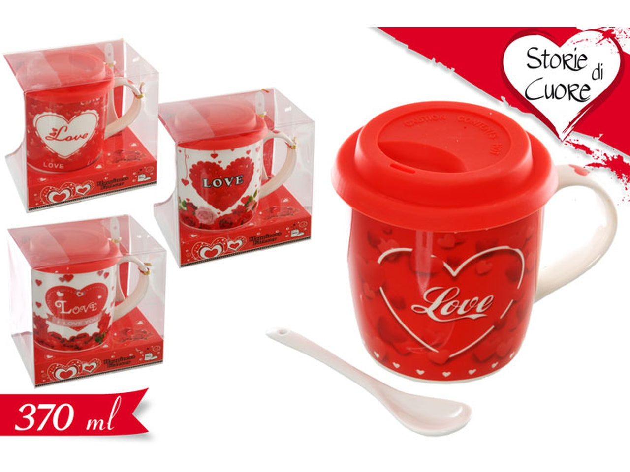 Tazza con coperchio assortita