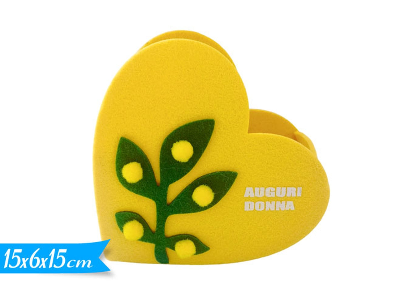 Decorazione cuore con mimosa
