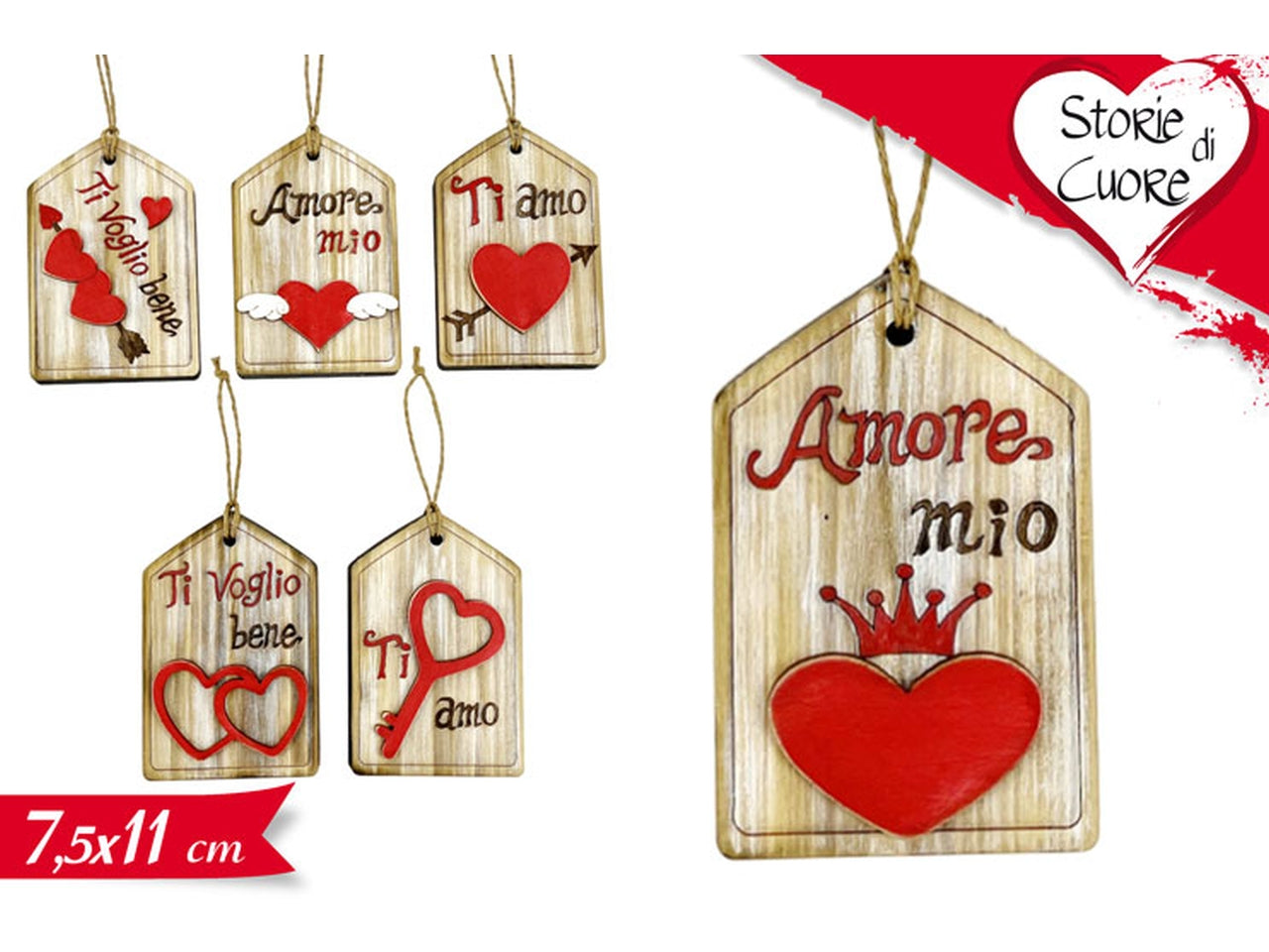 Pendaglio san valentino 7,5x11cm