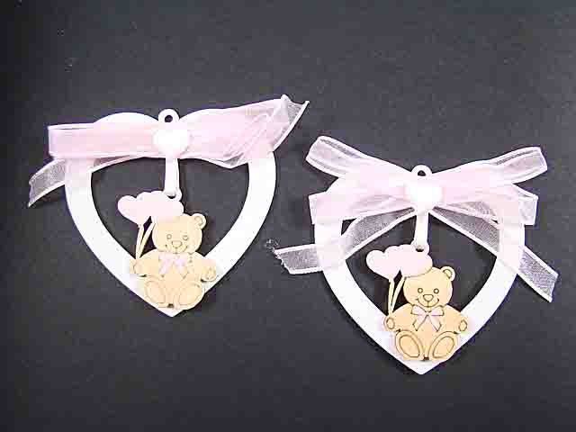 Legno orso maxi rosa pezzi 6 8cm ca097