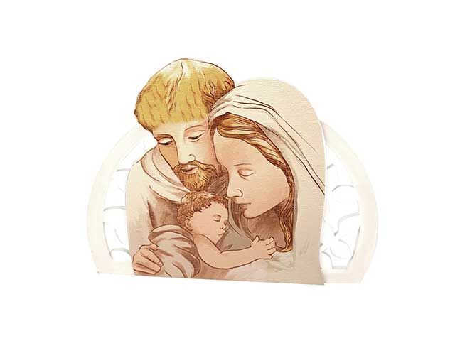 Pittura icona famiglia cm15x11 049886
