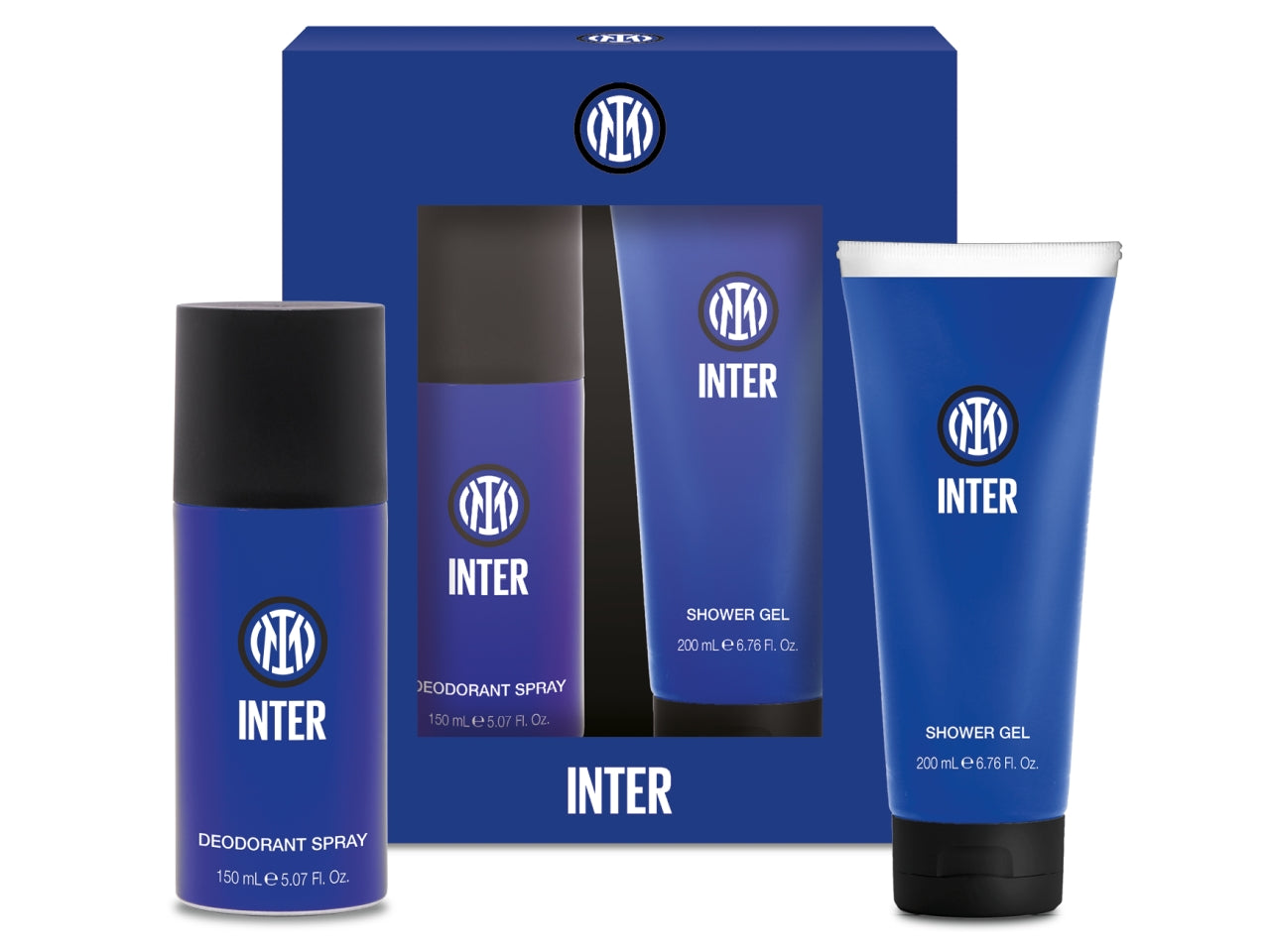 Inter confezione regalo contenente un deodorante da 150m e uno shower gel da 200ml