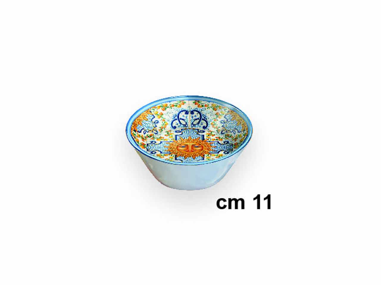 Insalatiera in melamina 11,5xh.6cm con decorazione taormina