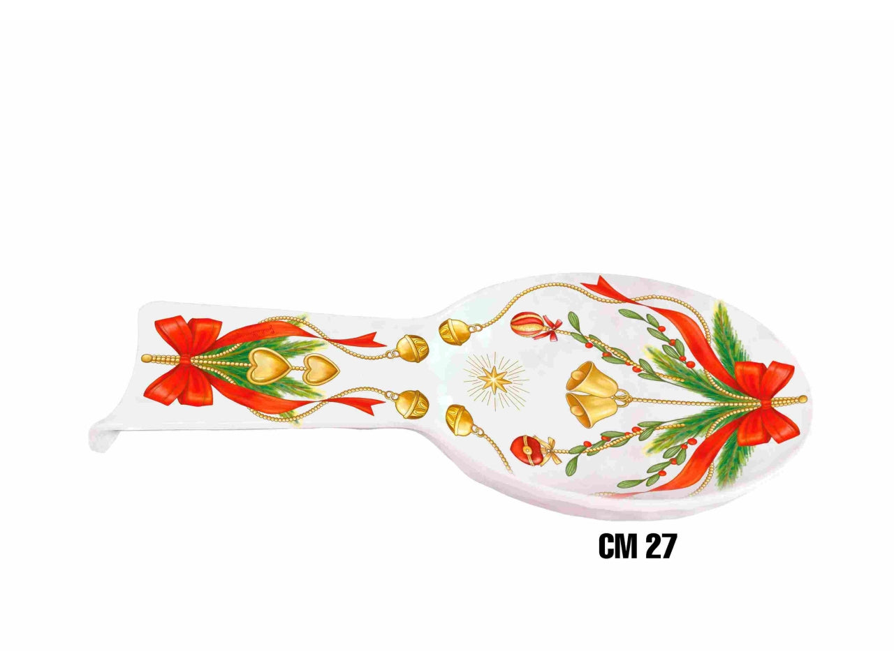 Posamestolo in melamina 27cm pesante decoro natale linea fiocchi