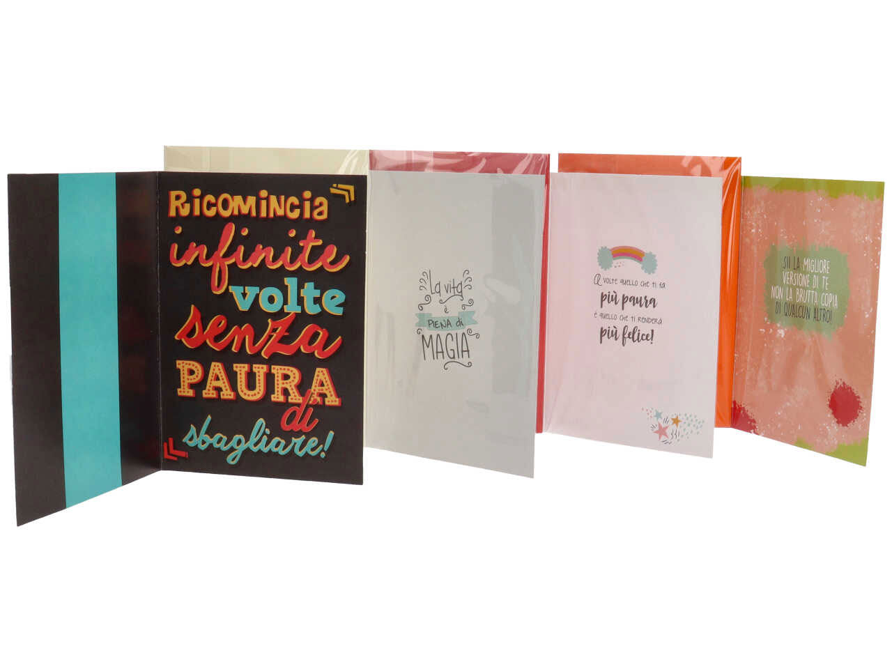 Biglietti per auguri con aforismi linea cartomania greetings con busta misura 11,8x16,8cm