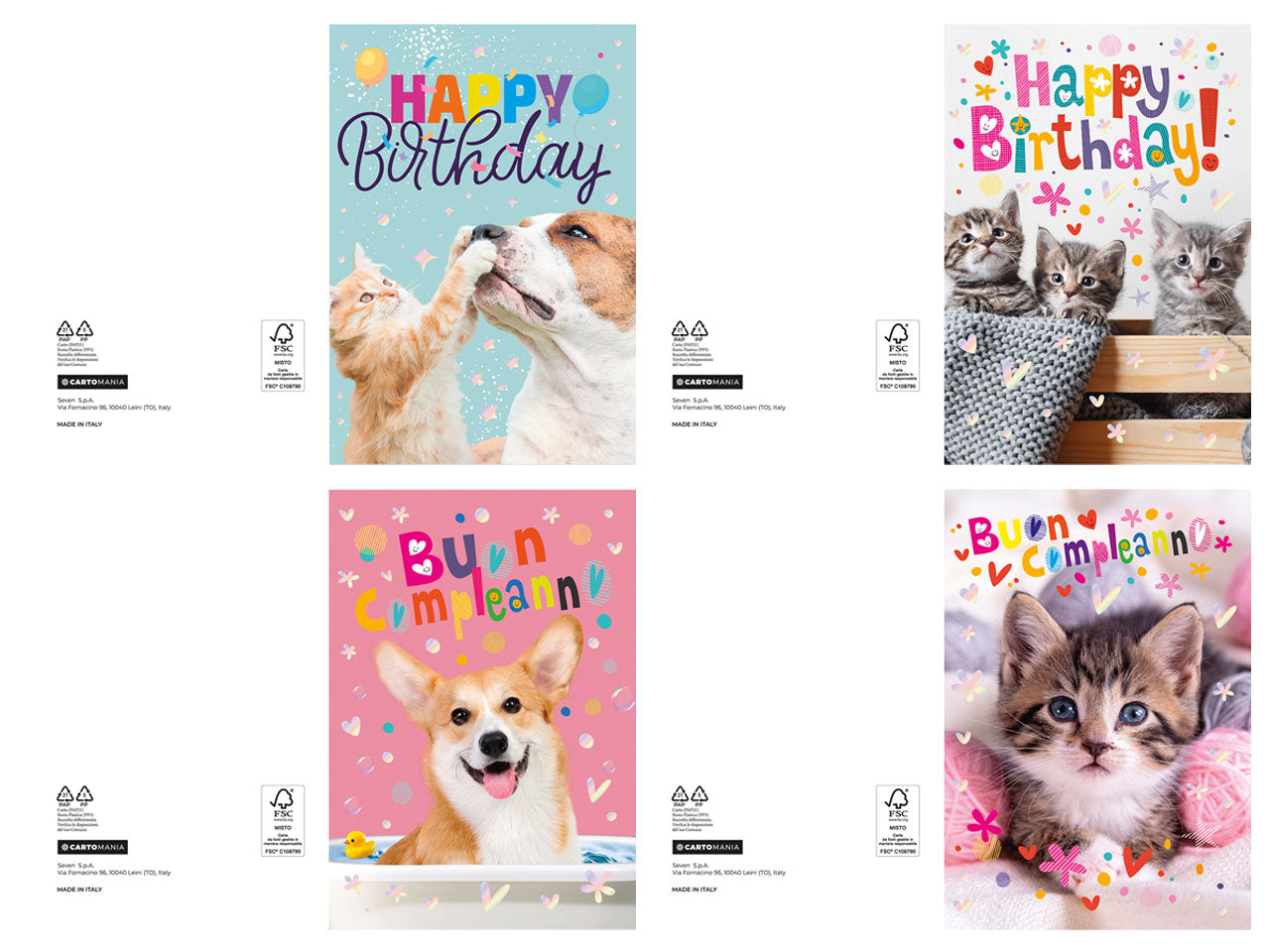 Biglietti compleanno animali # cartomania
