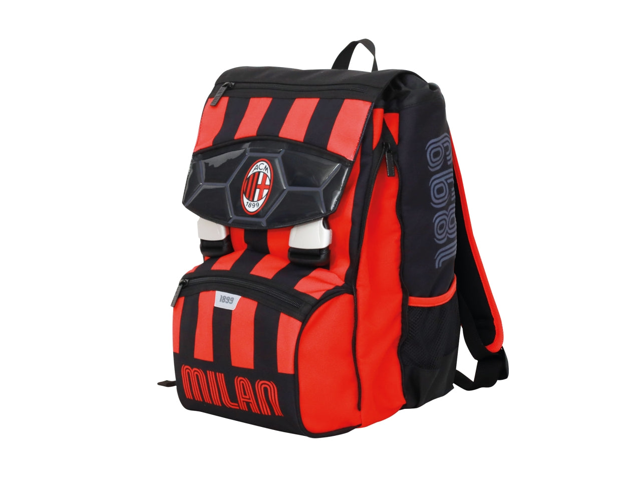 Zaino scuola Milan sdoppiabile in tessuto, tirazip personalizzati e tasca laterale porta borraccia,28x40x13 cm - Seven