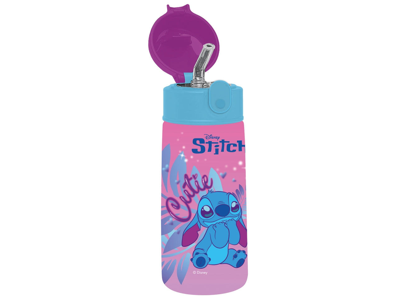 Borraccia termica Lilo & Stitch 460 ml in acciaio con cannuccia - Seven