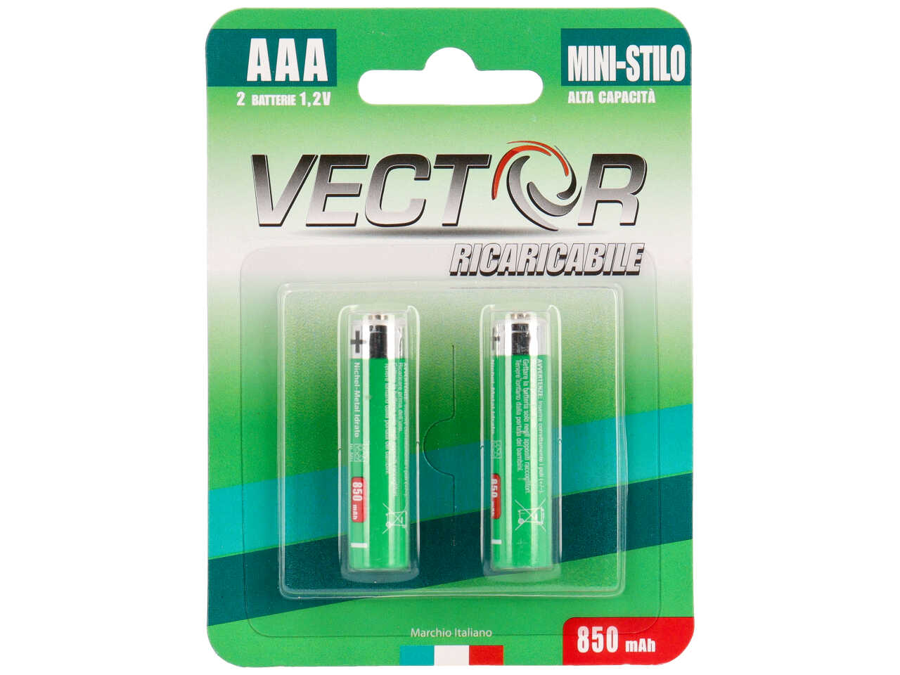 Pila ricaricabile 850 mah ministilo blister da 2 pile