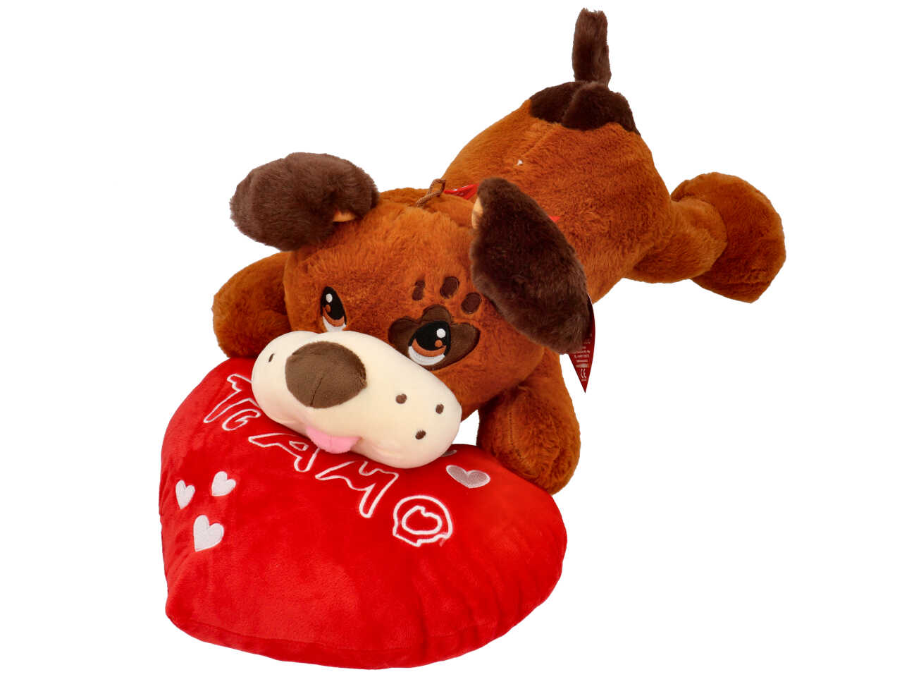 Peluche cane su cuore misura 60cm