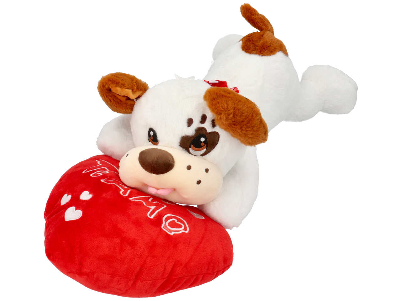 Peluche cane su cuore misura 100cm