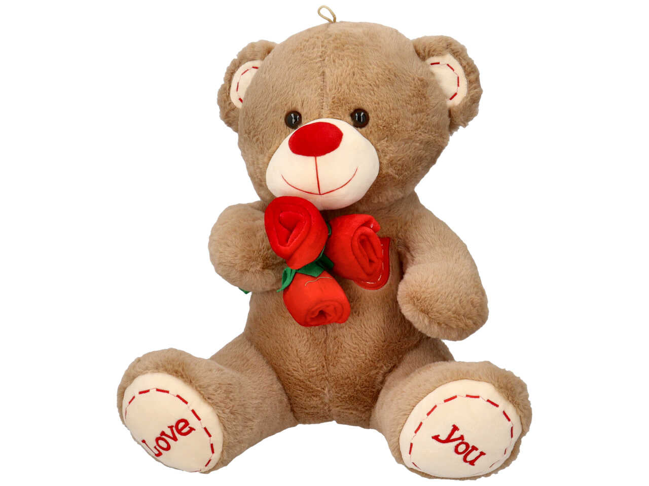 Peluche orso con tre rose misura 40cm