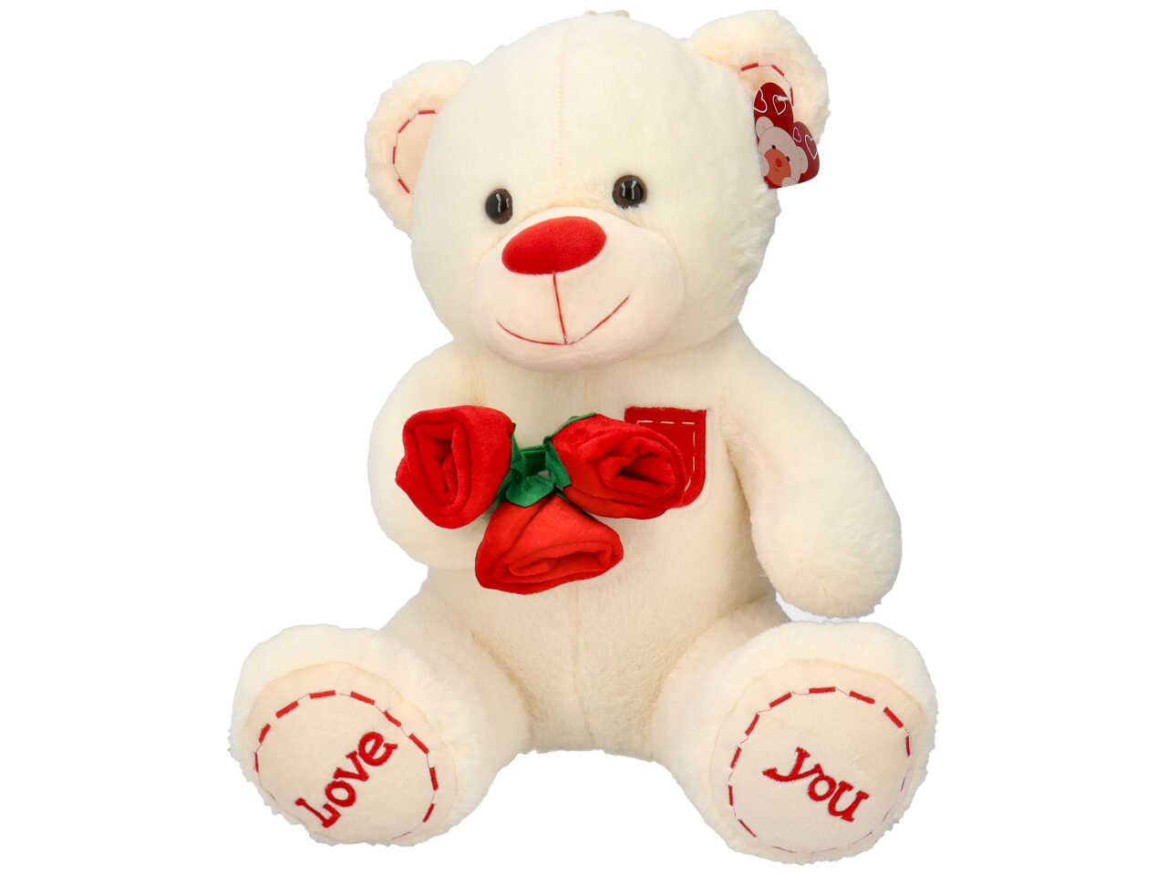 Peluche orso con tre rose misura 40cm