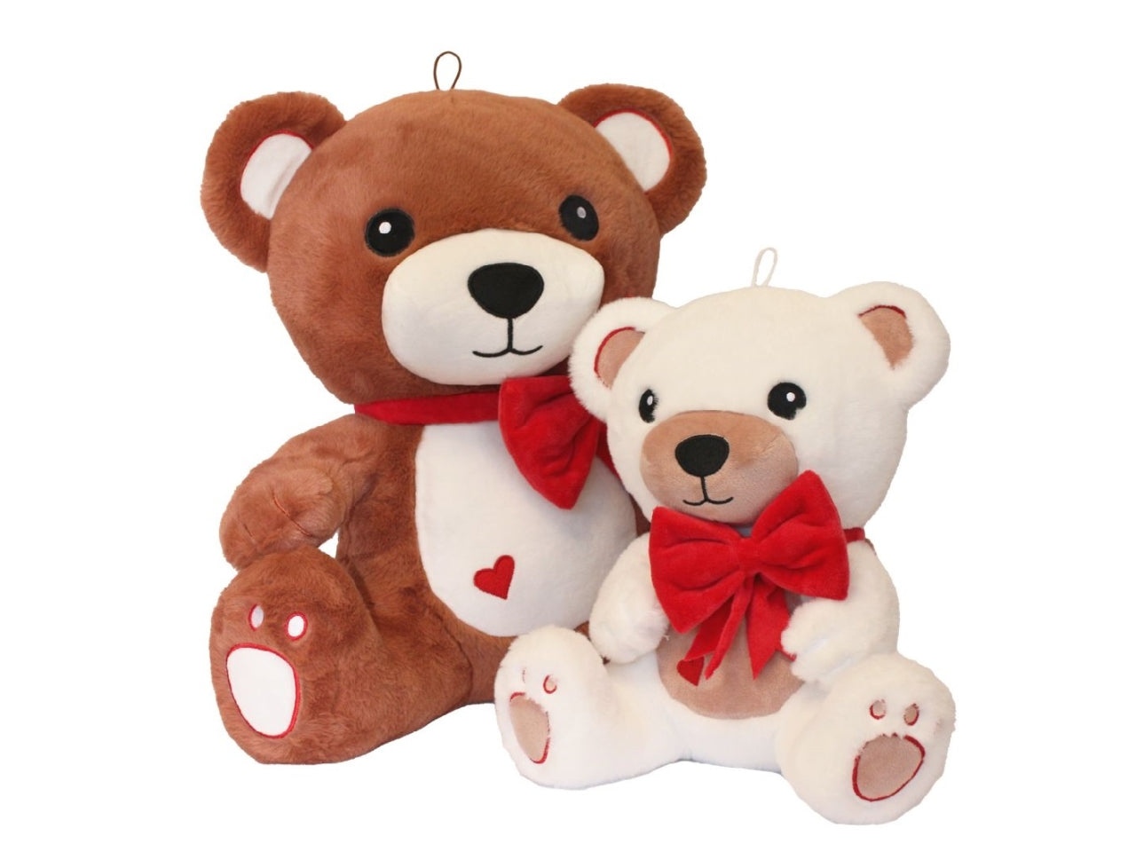 Peluche orso con fiocco rosso 15cm