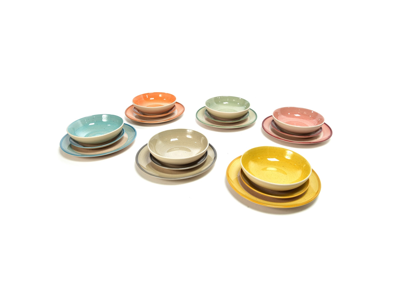Set piatti in ceramica da 18 pezzi 27/20/19,5cm in scatola regalo