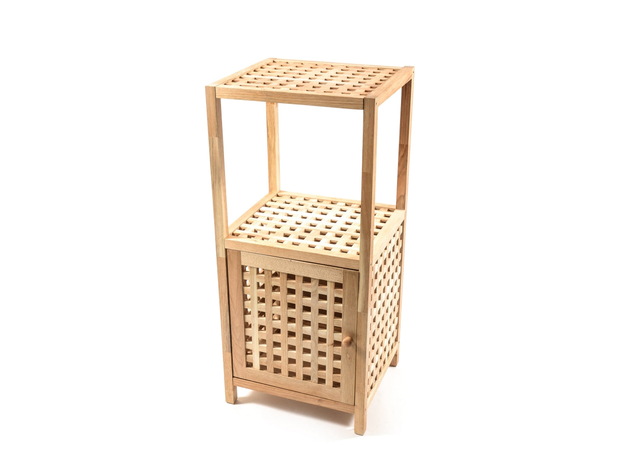 Mobile in legno naturale stile moderno con sportello e ripiano 39x35x86 cm - Mercury
