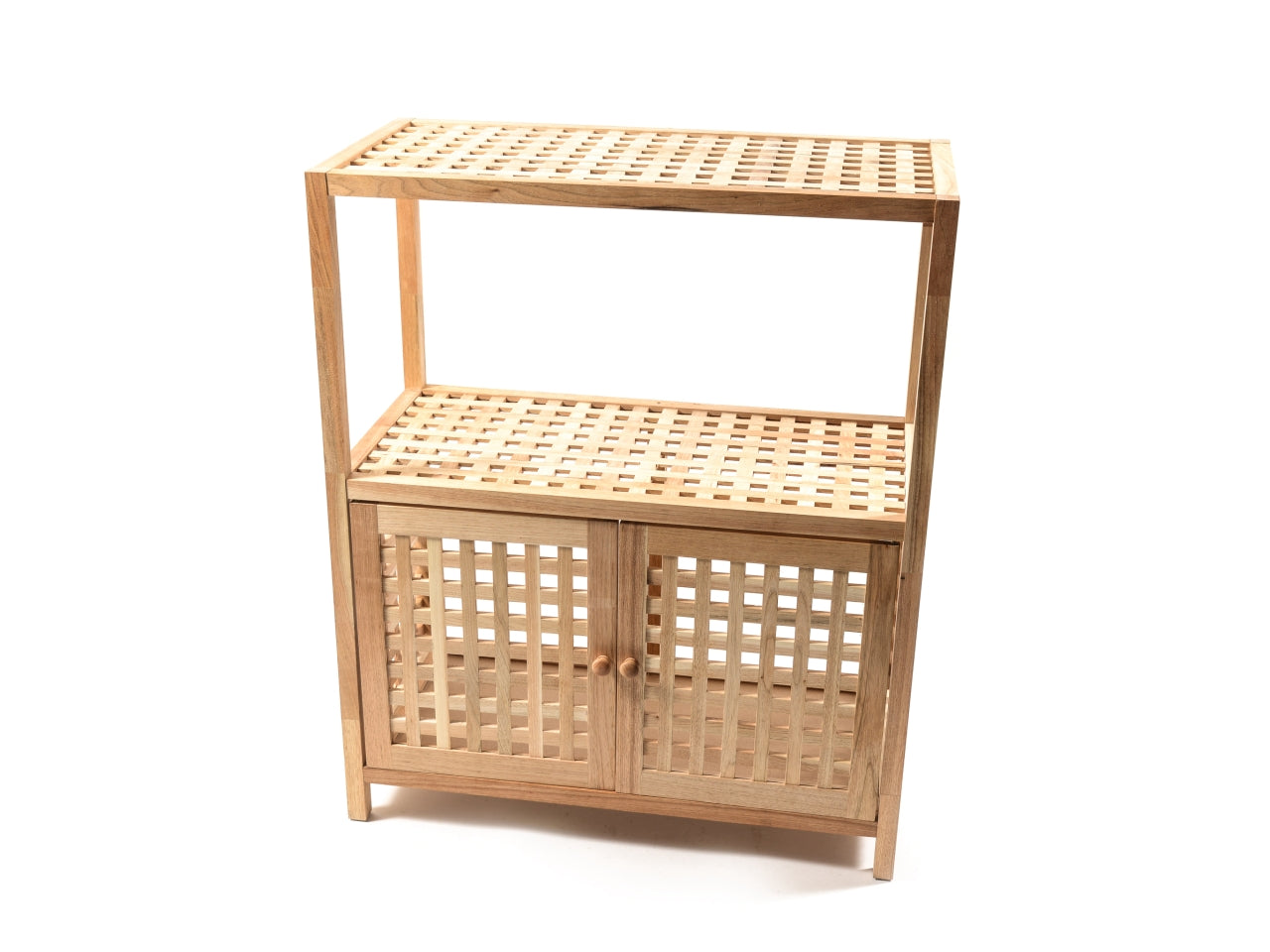Mobile scaffale in legno naturale stile moderno con 3 ripiani 35x35x84 cm - Mercury