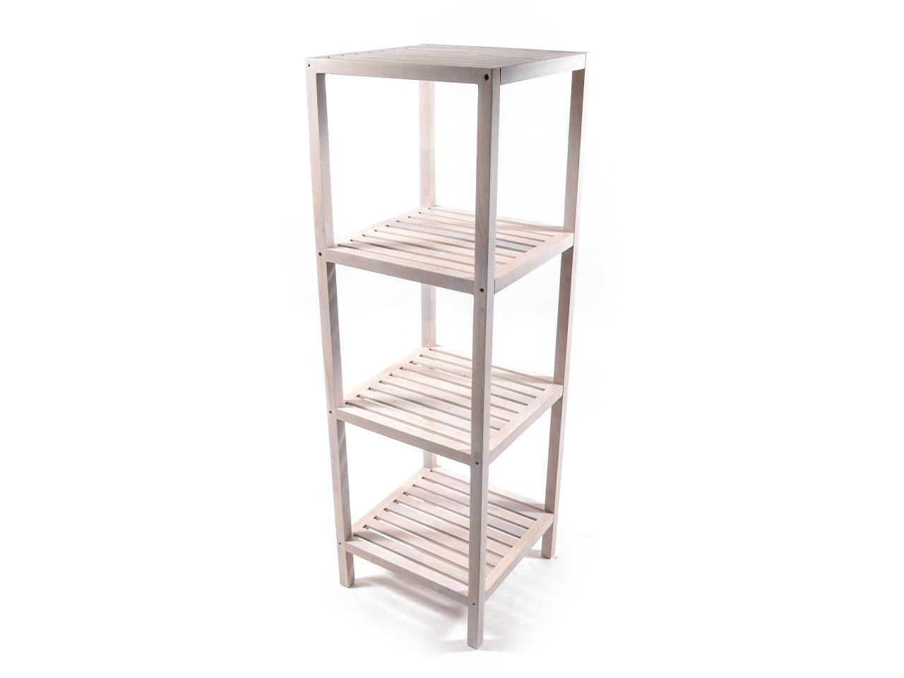 Mobile scaffale in legno naturale stile moderno con 4 ripiani 35x35x117 cm - Mercury