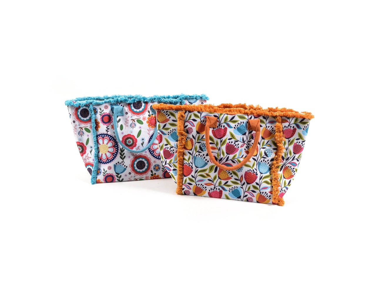 Borsa mare in tessuto multicolor floreale, colori assortiti, 36x31x20 cm - M Home