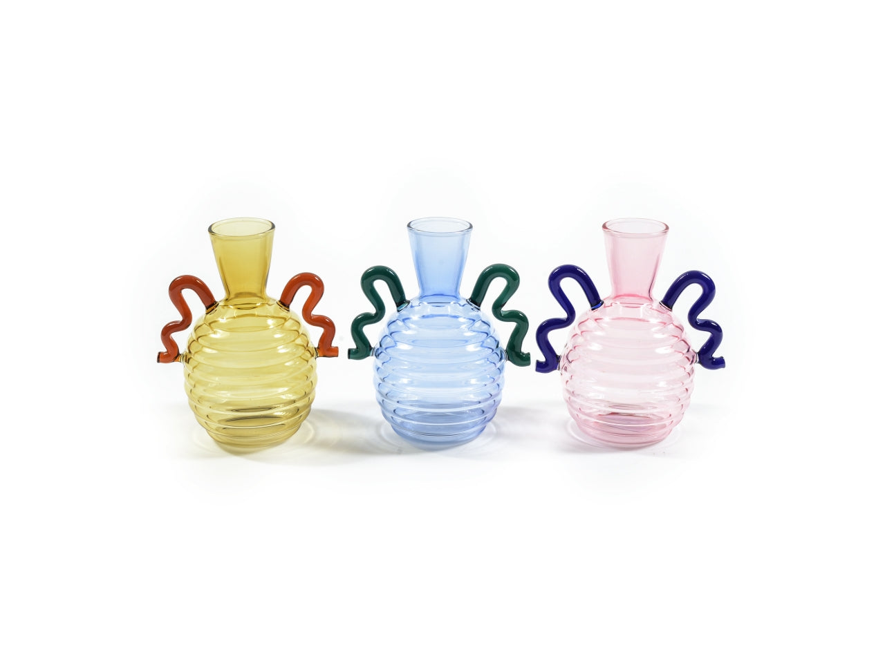 Vaso in vetro borosilicato d.12,8xh.14cm assortito in scatola regalo