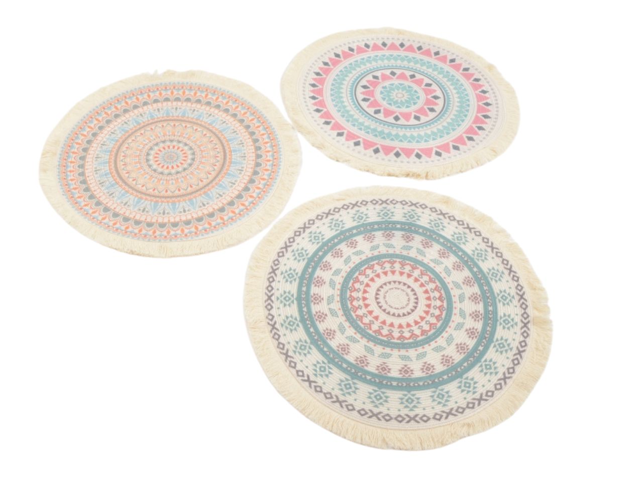 Sottopiatto multicolor in tessuto con fantasia astratta stile etnico 39 cm - M Home