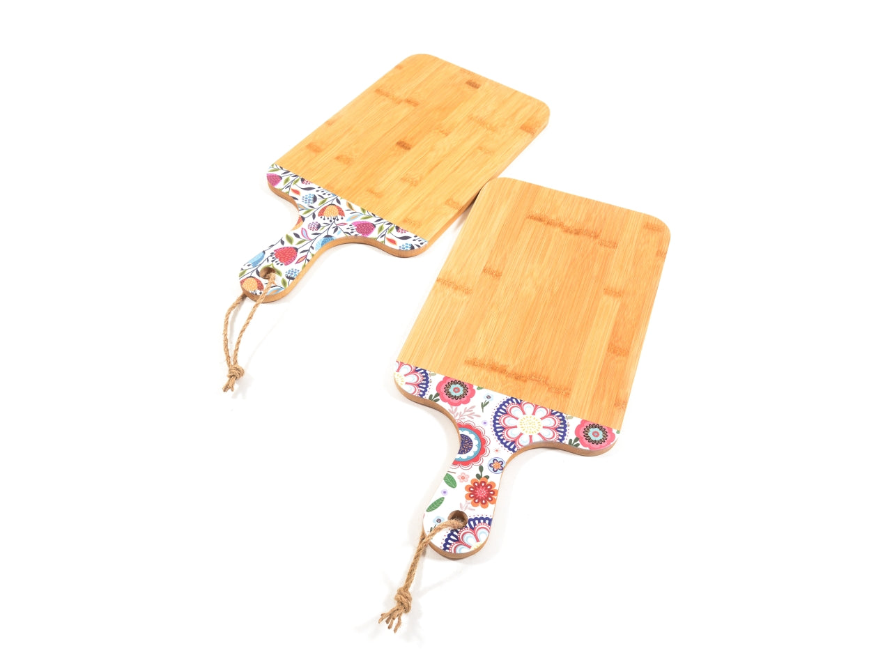 Tagliere in bambù rettangolare con decori 48x23x1,2 cm - M Home