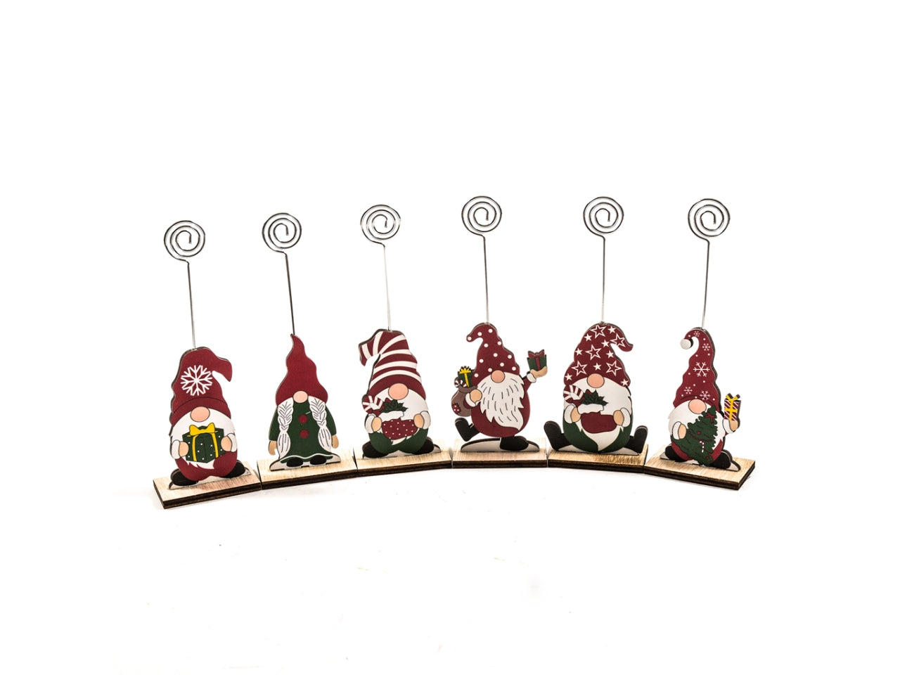 Segnaposto babbo natale in legno 5,2x3,5xh.14cm assortito