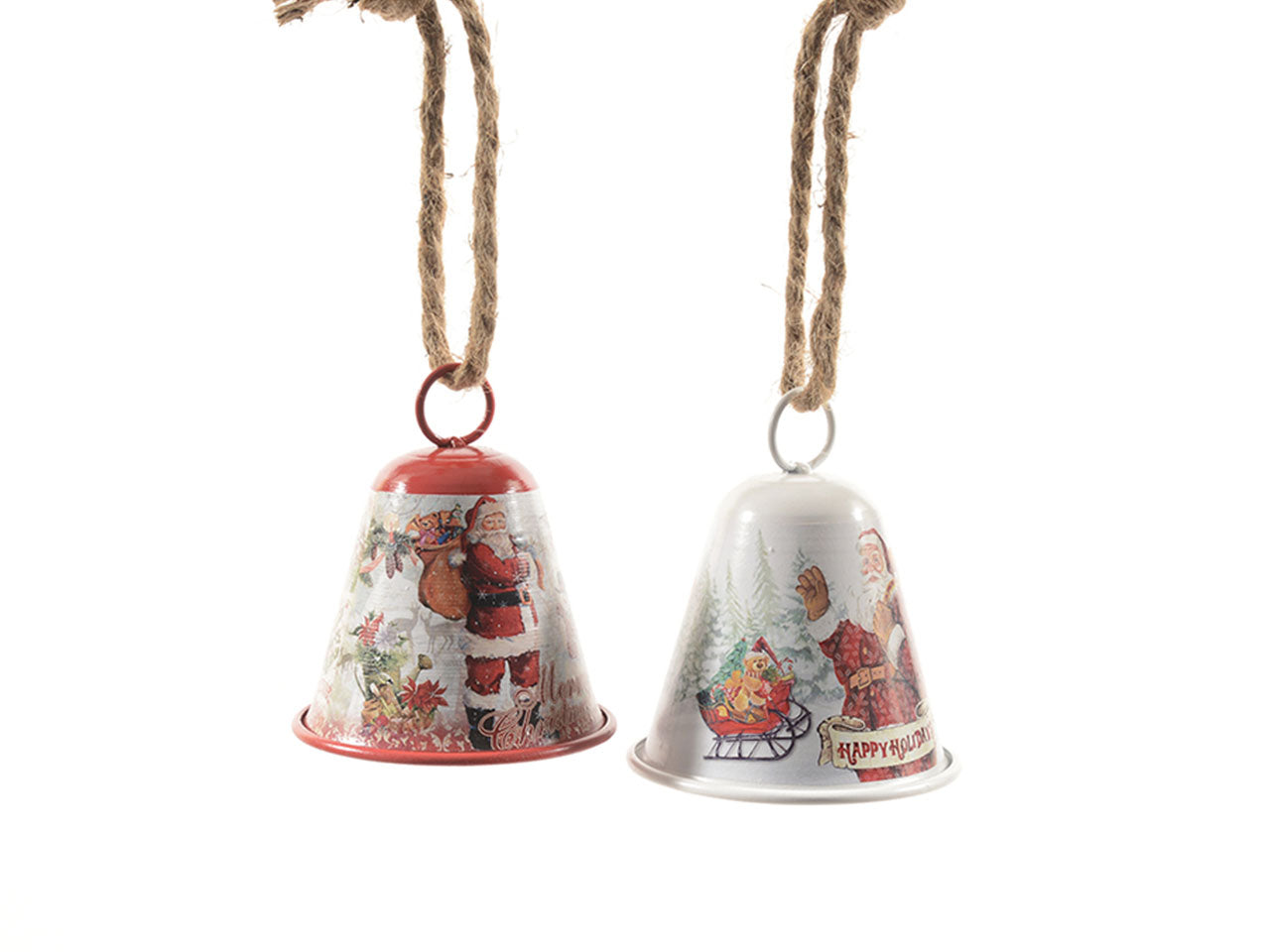 Pendente campana decorata in metallo d.10x11cm assortita
