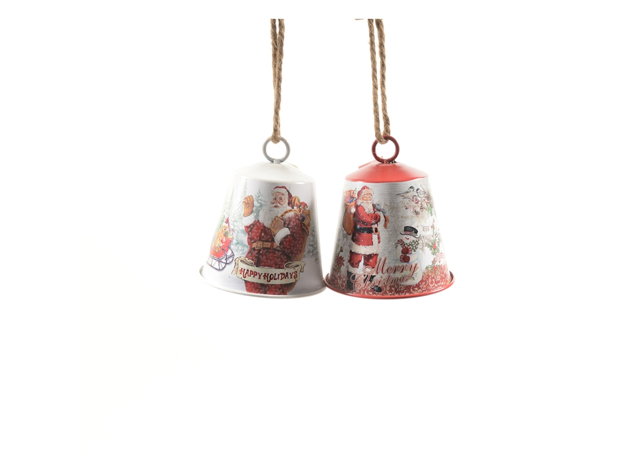 Pendente campana decorata in metallo d.14.5x16cm assortita