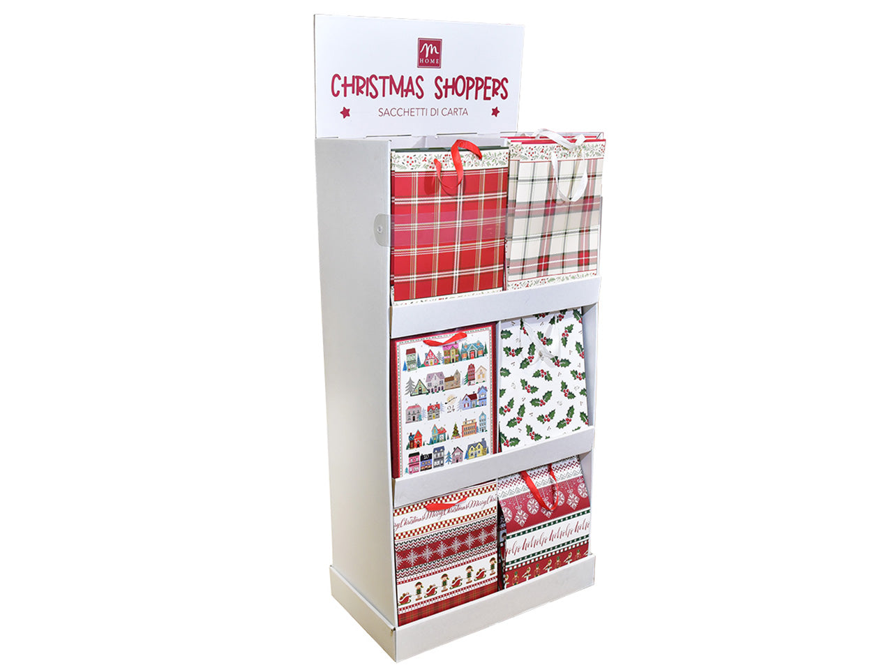 Sacchetto natalizio misura 26x13,5xh.32,6cm decori assortiti