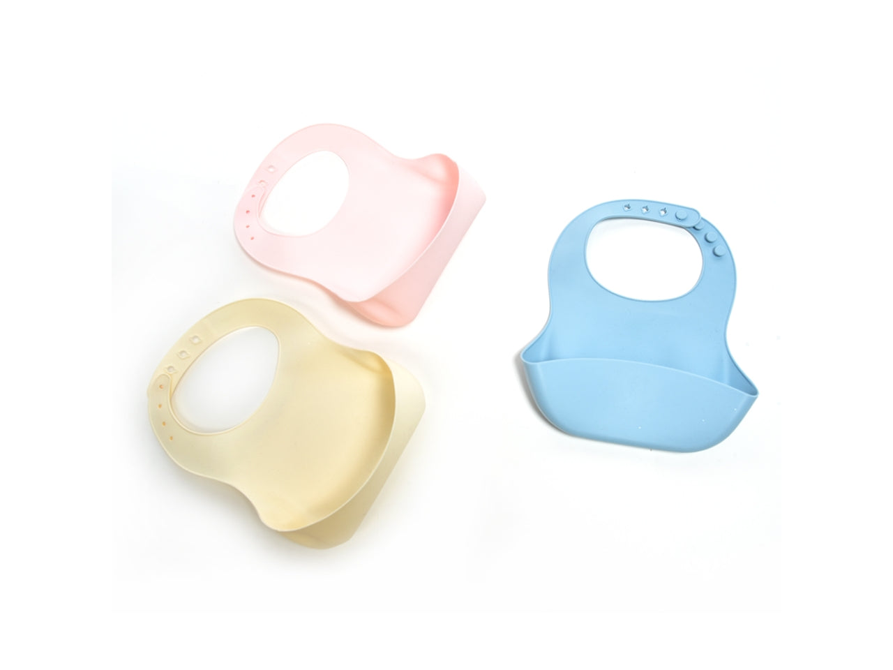 Bavaglino impermeabile con tasca raccoglipappa in silicone misura 23xh.25cm colori assortiti
