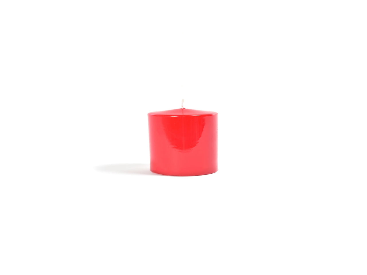 Candela pillar lucida rossa h.5xd.5cm