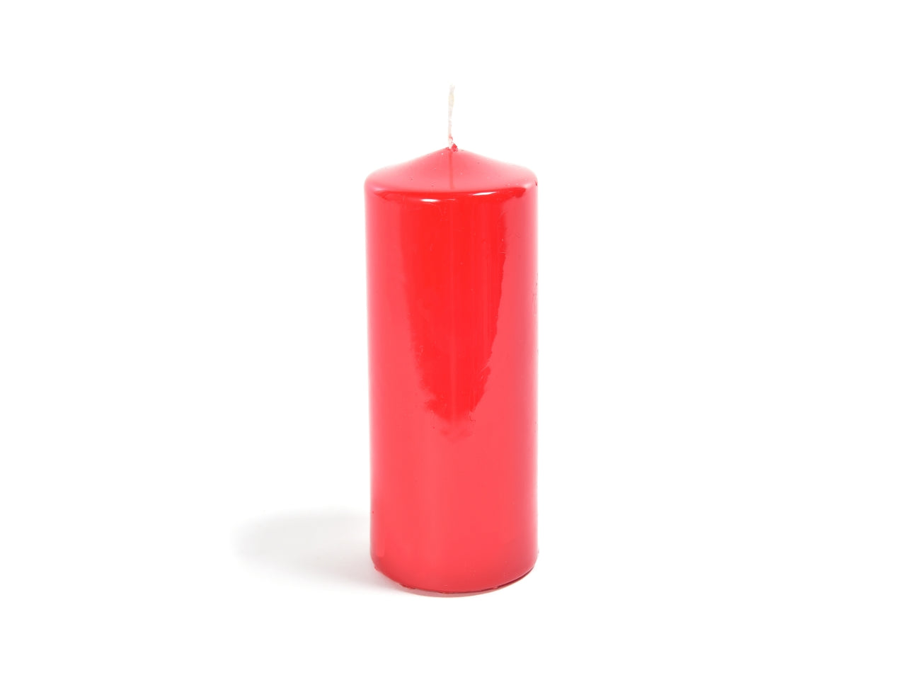 Candela pillar lucida rossa h.15xd.5cm