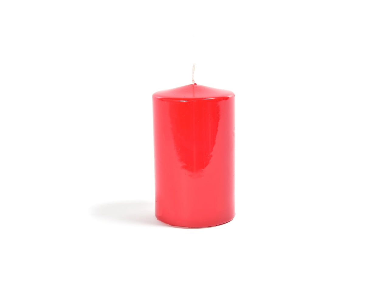 Candela pillar lucida rossa h.10xd.6cm