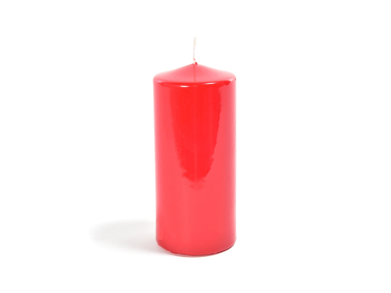 Candela pillar lucida rossa h.15xd.6cm
