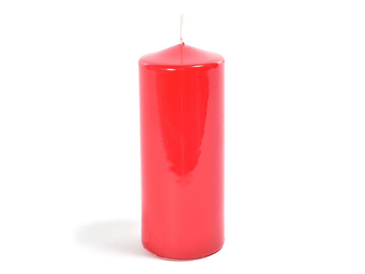 Candela pillar lucida rossa h.20xd.8cm