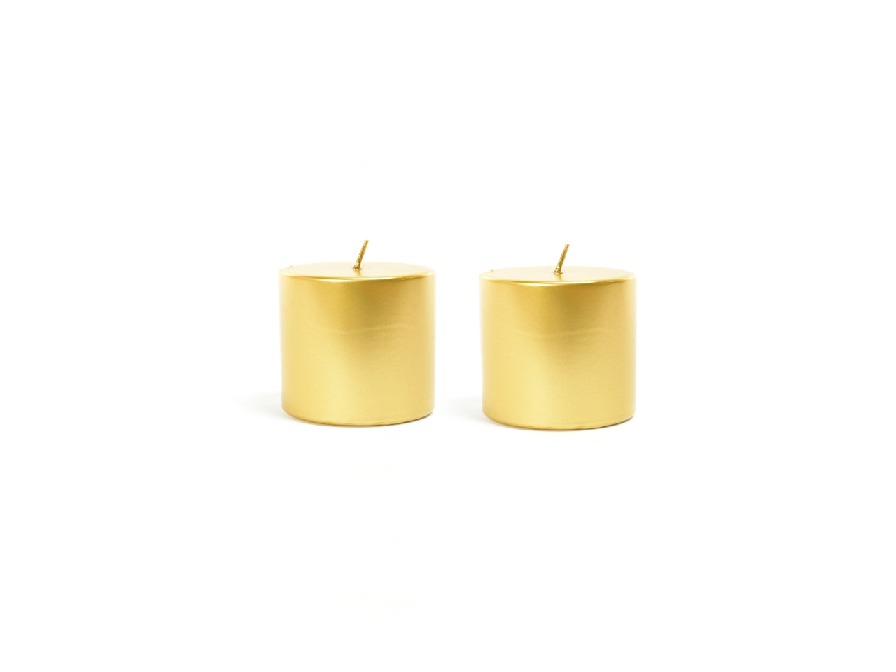 Candela pillar metalliche in coppia oro h.5xd.4cm