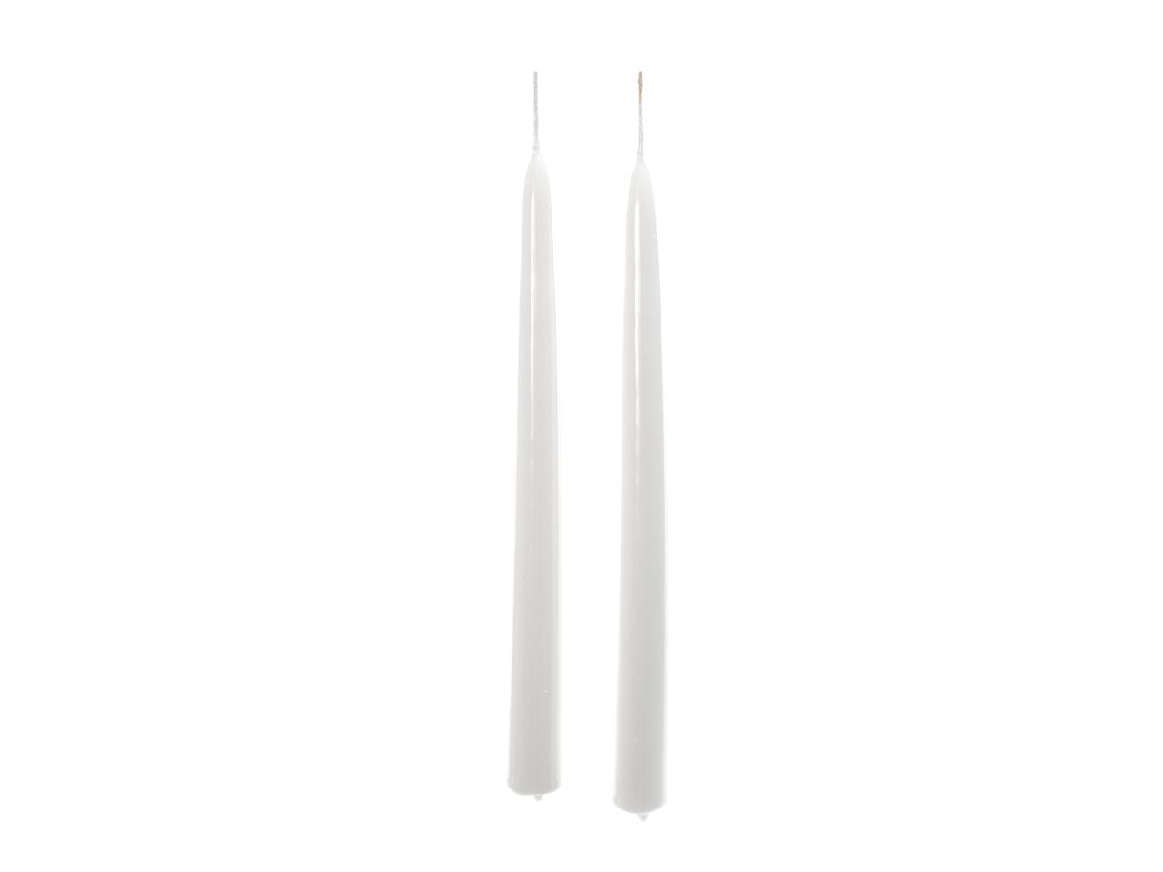 Candele natalizie in coppia a stelo linea lucid colore bianco misura 25cm