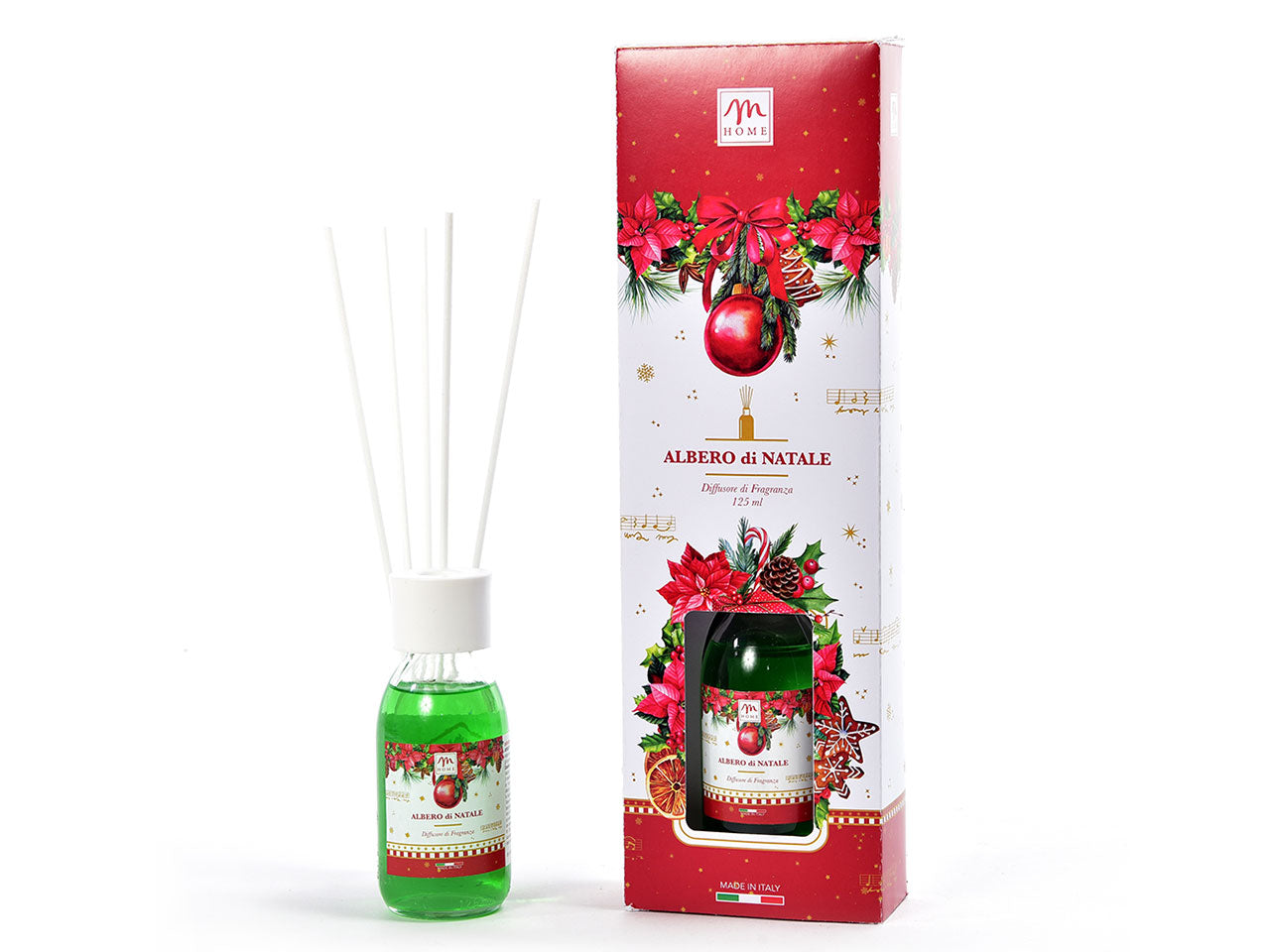 Christmas dream diffusore di essenza 125ml albero di natale con bacchette in cotone in scatola regalo