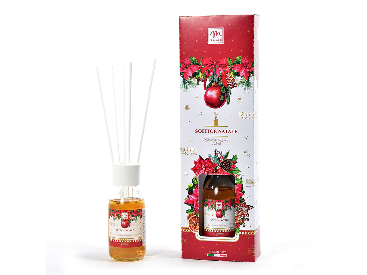 Christmas dream diffusore di essenza 125ml soffice natale con bacchette in cotone in scatola regalo