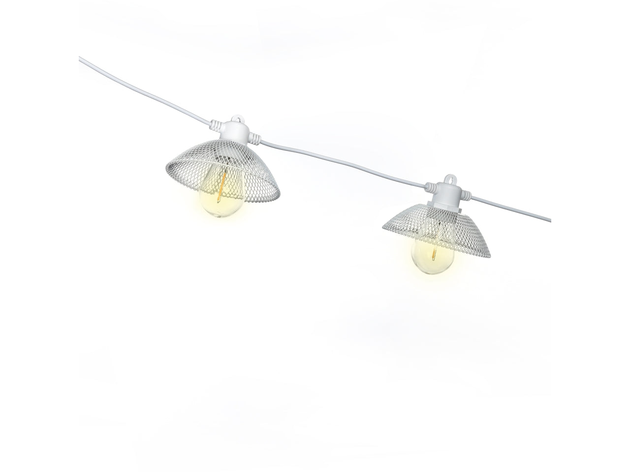 Catena di 10 lampadine led bianco naturale, filo bianco 7,5 m - Mercury