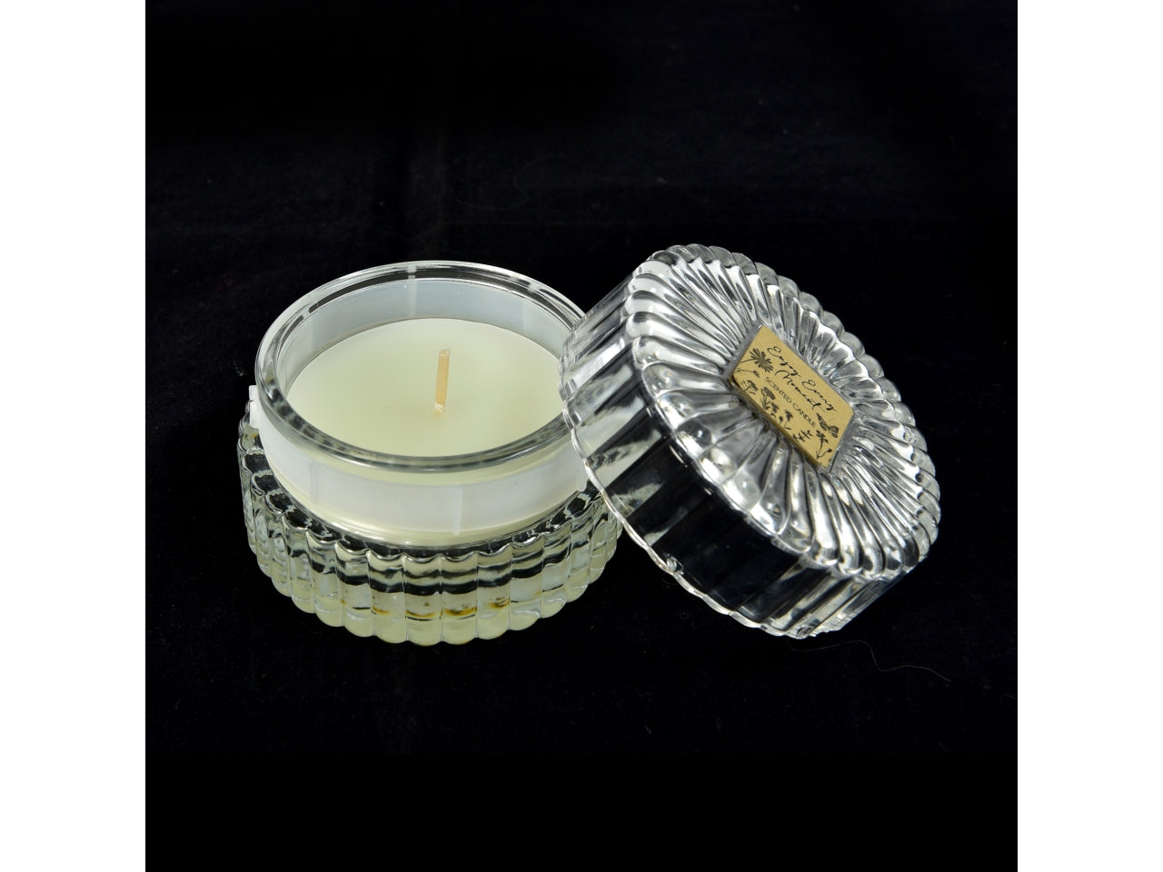 Candele in barattolo profumazione canna da zucchero e vaniglia con coperchio 60gr - Mercury