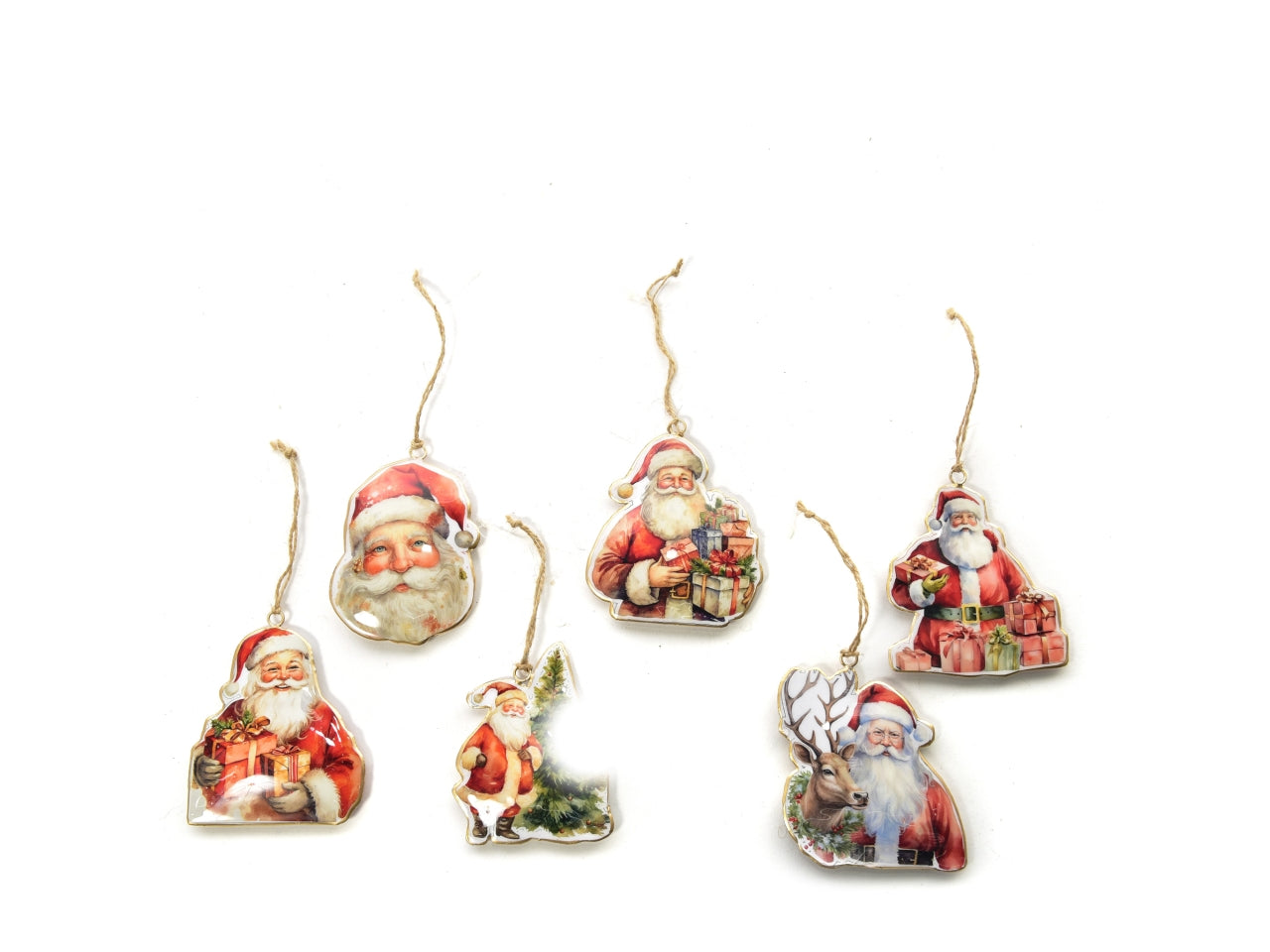 Pendente natalizio in metallo 9,5xh.11cm decori assortiti