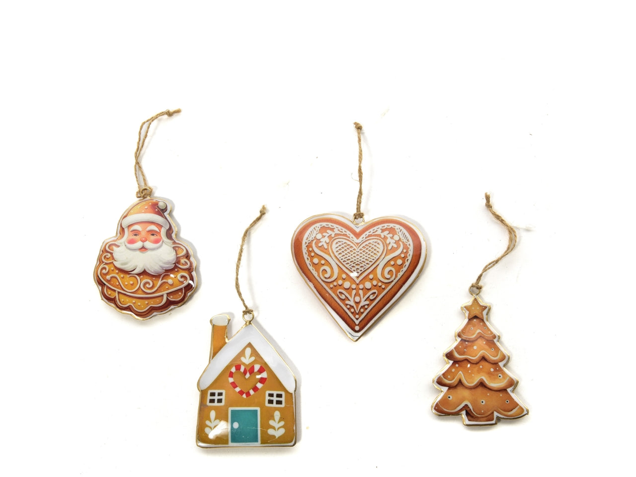 Pendente natalizio in metallo 10xh.11cm decori assortiti