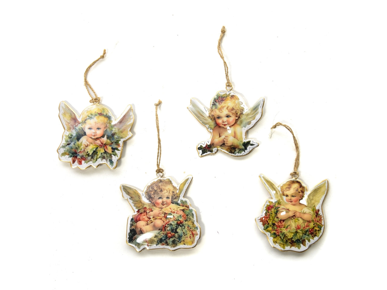 Pendente natalizio in metallo 10xh.10cm decori assortiti