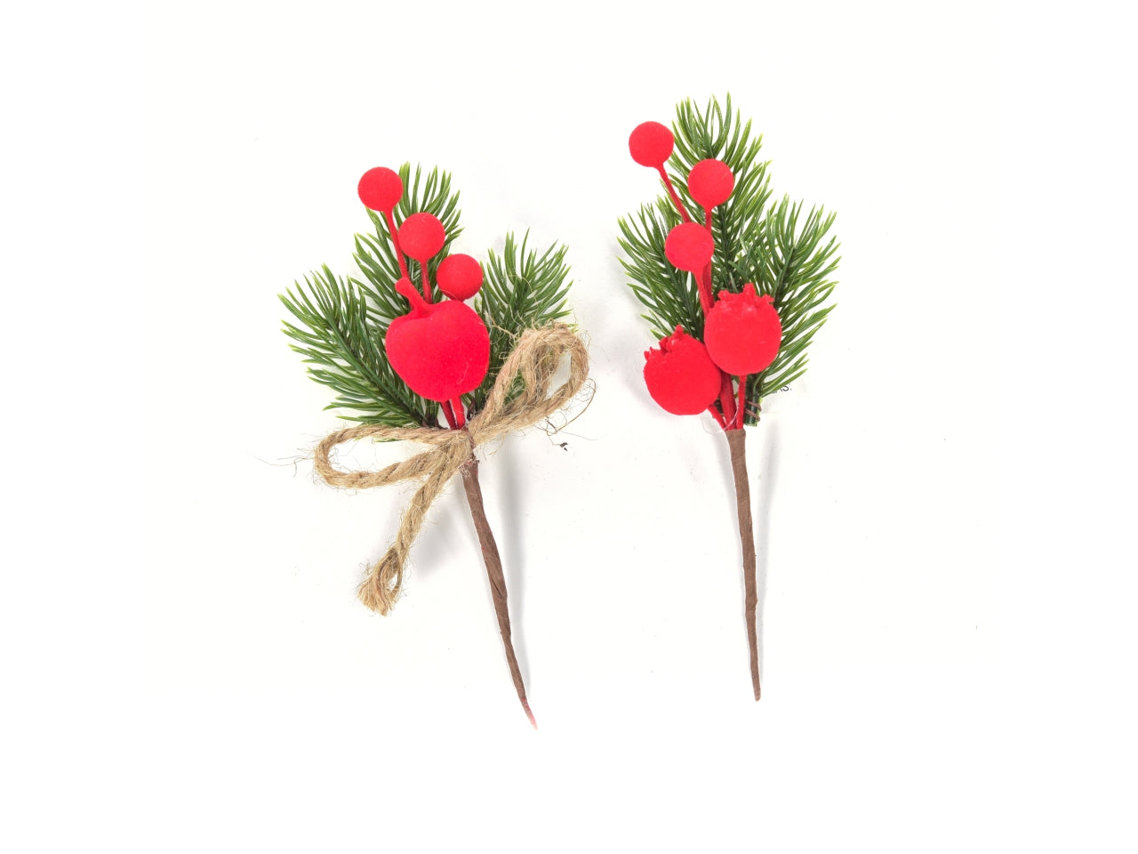 Pick floccato rosso per confezione 15cm design assortiti
