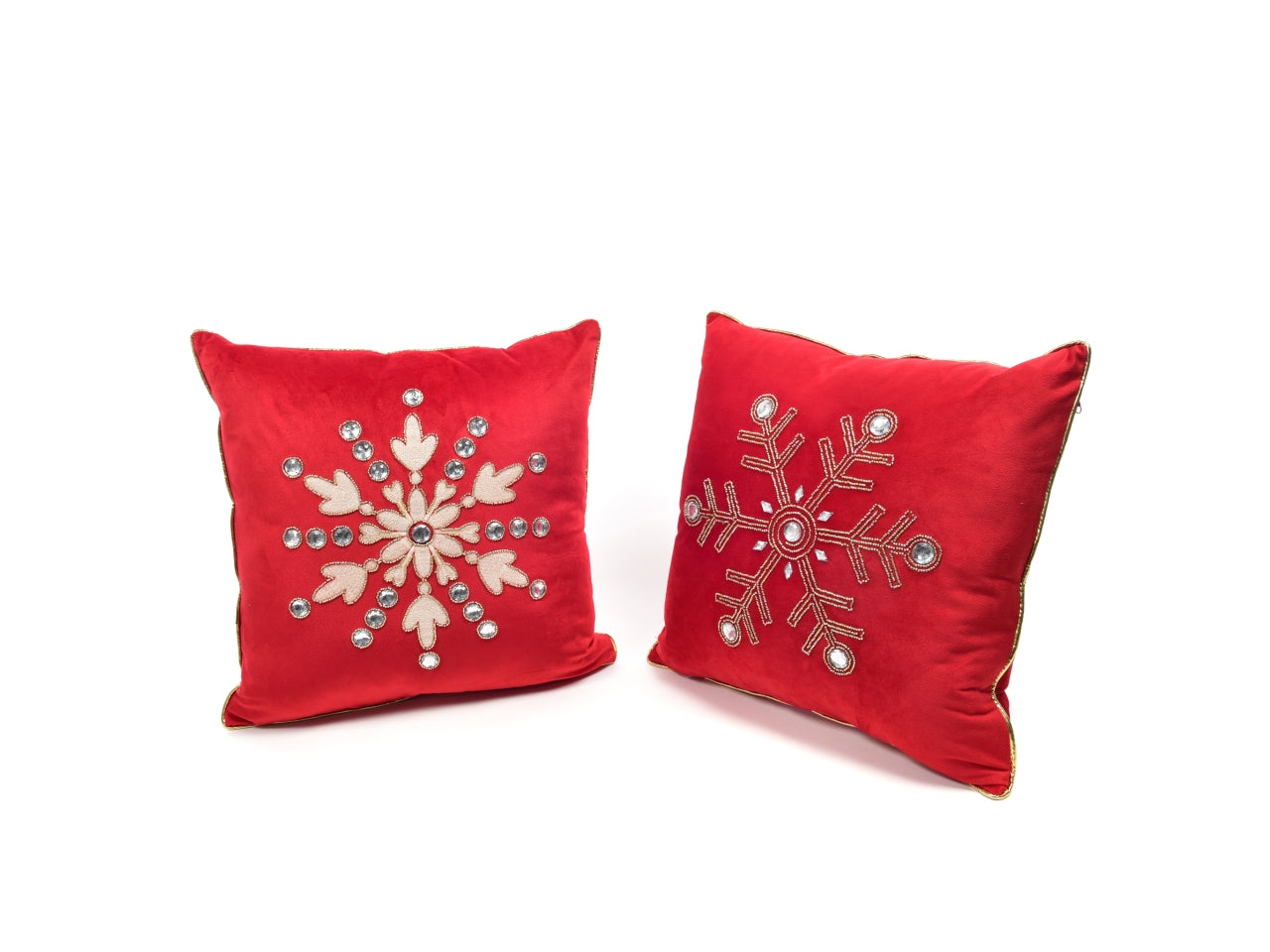 Cuscino in velluto con applique diamante 45x45cm decori assortiti