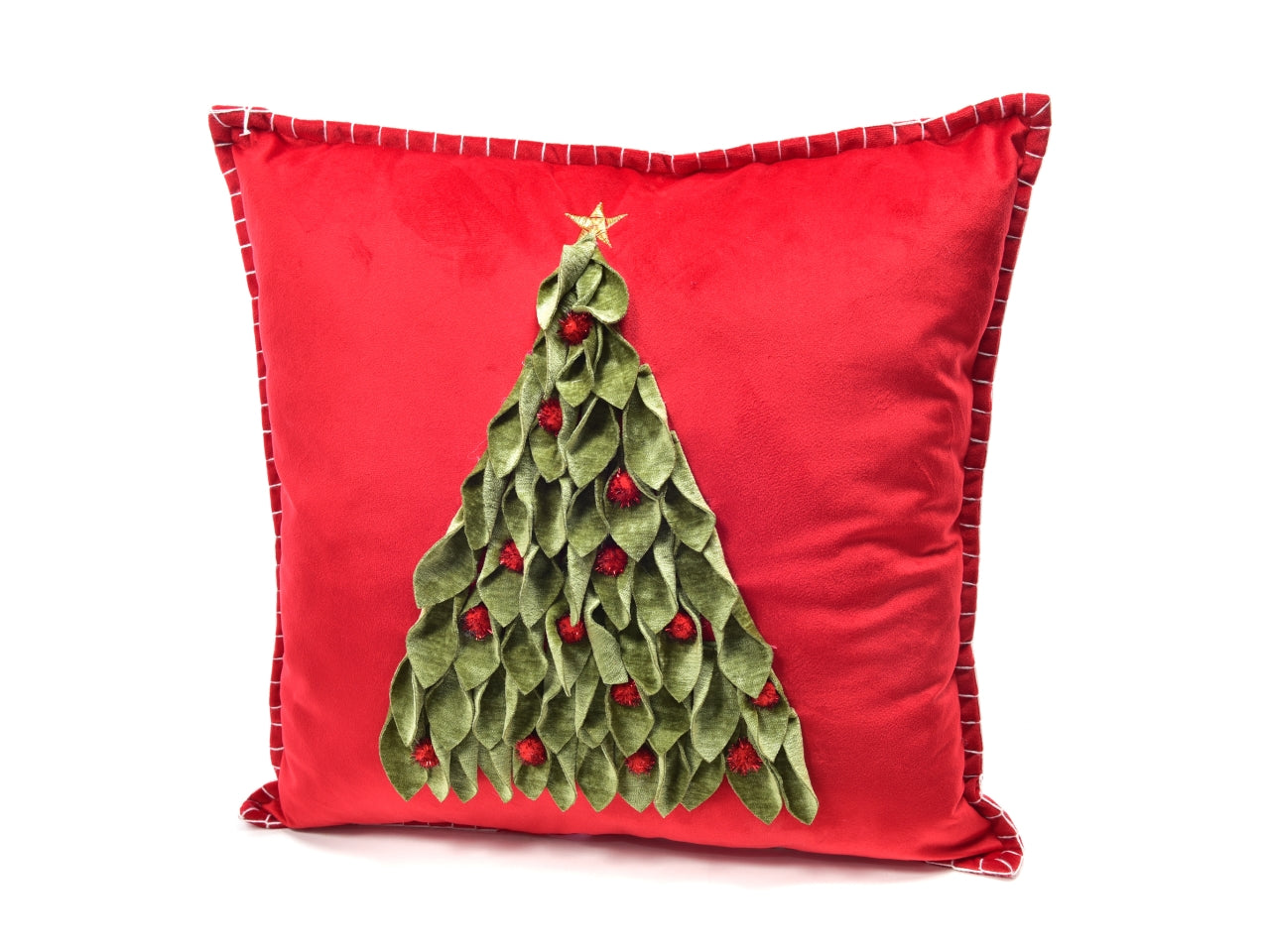 Cuscino in velluto albero di natale decorato 45x45cm