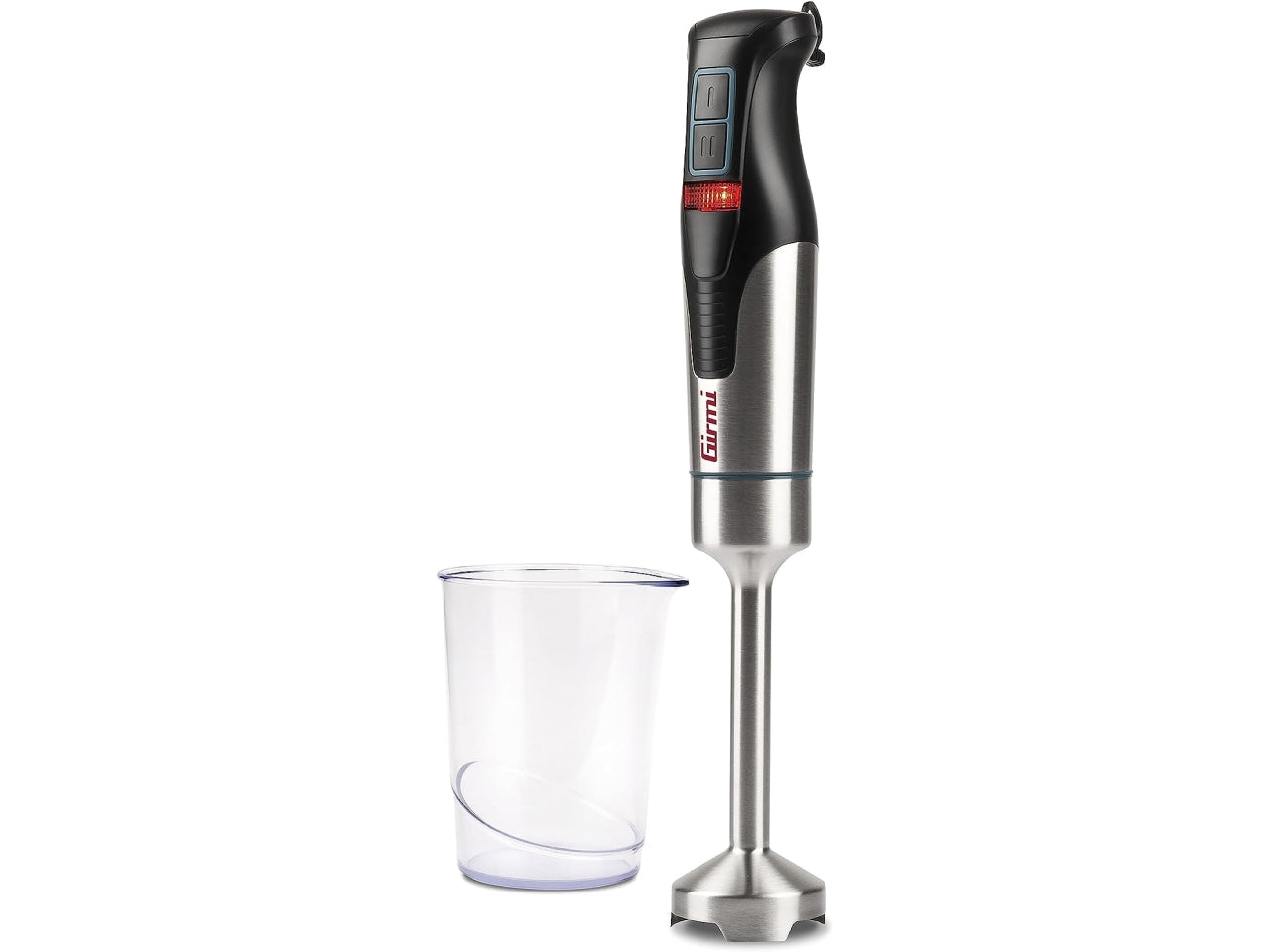 Mixer ad immersione potenza 800w con fusto in acciaio inox da 19cm e impugnatura ergonomica nera, smontabile per un lavaggio piu' accurato