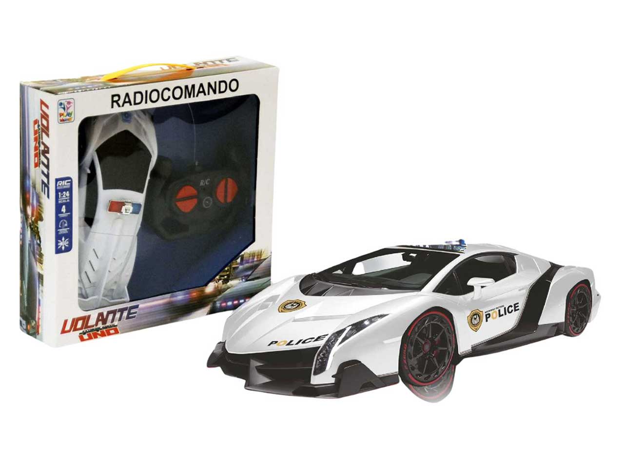 Auto police con radio comando misura 24x23x6cm